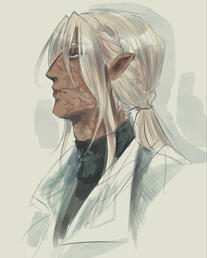 One bust with a simple color wash