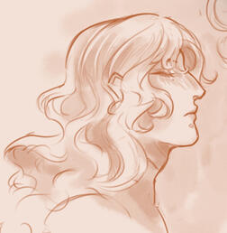 One bust with monochrome shading style