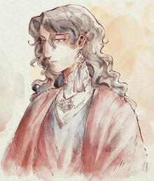 One bust with a simple color wash